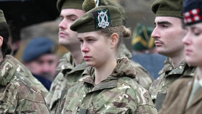 Exclusive: Lady Louise Windsor pictured parading in military uniform for first time - alongside boyfriend Felix da Silva-Clamp