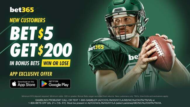 Use bet365 bonus code CBSBET365, get $200 bonus bets by betting NFL Week 10, Rams-49ers, Steelers-Chargers