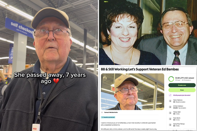 Army veteran Ed Bambas, 88, reveals he works full time at supermarket after losing pension — internet rallies to raise over $1M