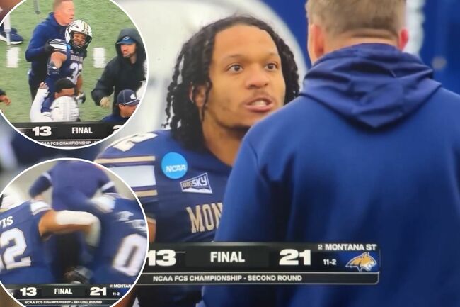 Montana State running back goes ballistic on head coach in fiery scene after playoff win