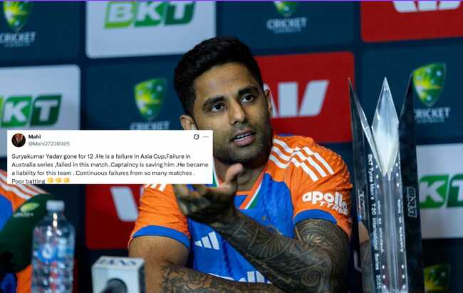 "All he does is talk big in press conferences" - Fans brutally slam Suryakumar Yadav for another low score in IND vs SA 2025 1st T20I