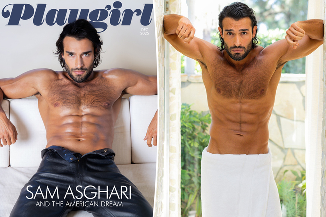 Sam Asghari strips down for ab-tastic Playgirl cover shoot