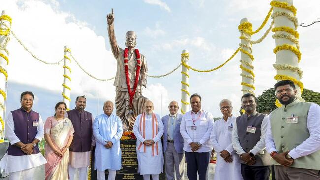 RSS chief Bhagwat, Home Minister Amit Shah unveil statue of V.D. Savarkar in Andaman & Nicobar Islands