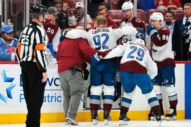 Avalanche lose Gabe Landeskog, Devon Toews to injuries, fall 2-1 to Panthers