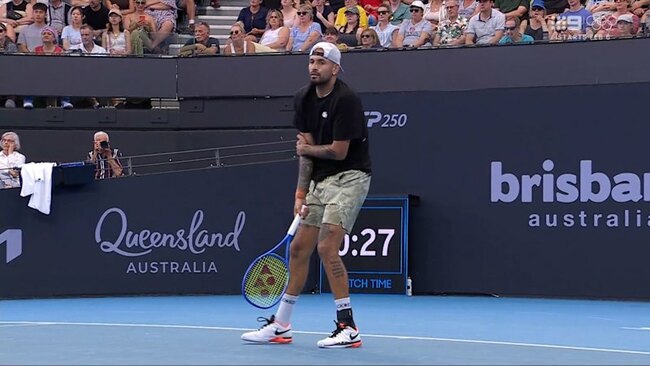 Kyrgios clutches at elbow