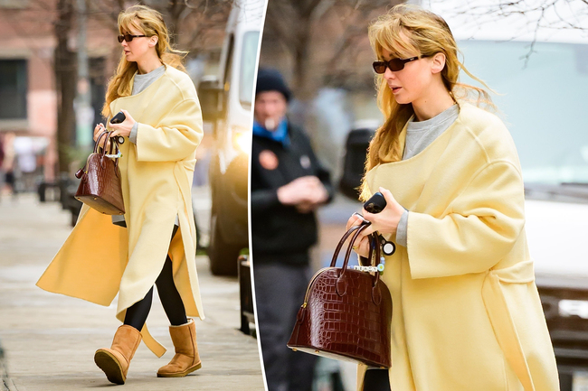 Jennifer Lawrence pairs her $33K alligator purse with Uggs
