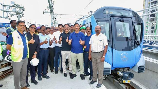 Chennai Metro Rail Limited conducts trial Run up to Vadapalani