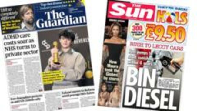 The Papers: 'ADHD care costs soar' and 'Bin Diesel'