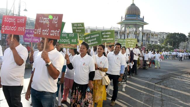 Walkathon for millets in Mysuru