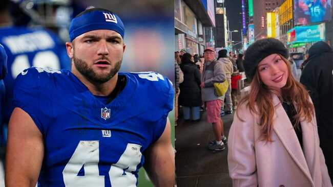 IN PICS: Cam Skattebo shows love as gf Chloe Rodriguez poses in floral blue swimsuit during Mexico getaway with Giants RB