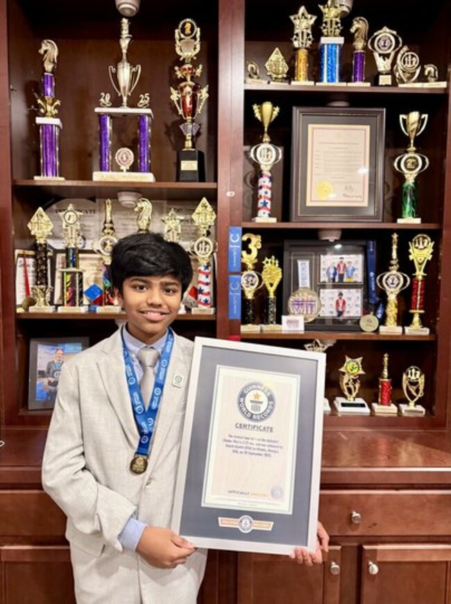 Forsyth County middle schooler types his way into Guinness World Records