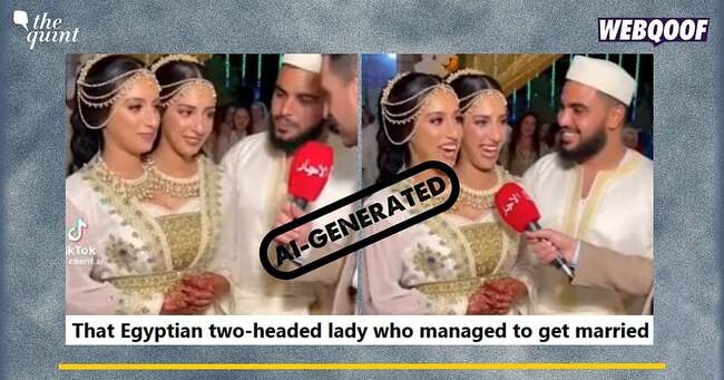 Fact-Check: Viral Clip Showing Conjoined Twins Married in Egypt Is AI!