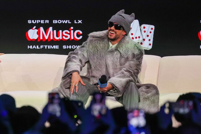 Celeb Super Bowl sightings: Bad Bunny, Travis Kelce’s funky sweater, more