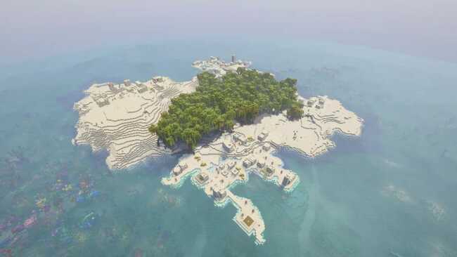 This Minecraft seed spawns you on an island with four villages