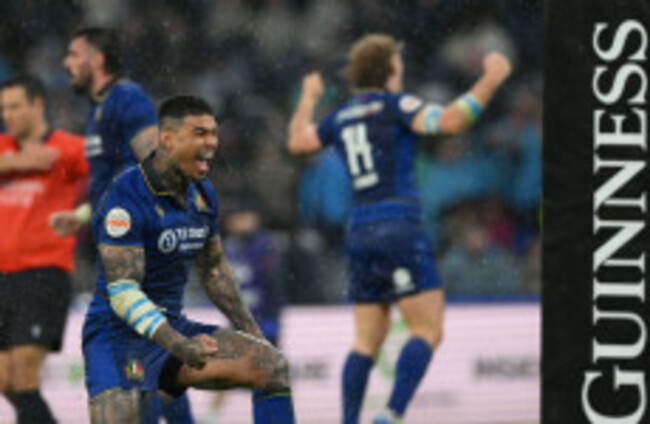 Six Nations: Italy beat Scotland in rain-soaked Rome