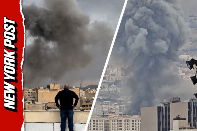 Plumes of smoke in Iran during fresh wave of attacks