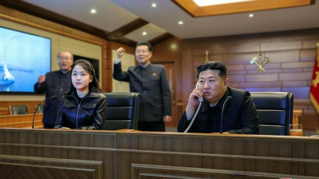 Kim Jong Un, daughter watch North Korea's cruise missile tests