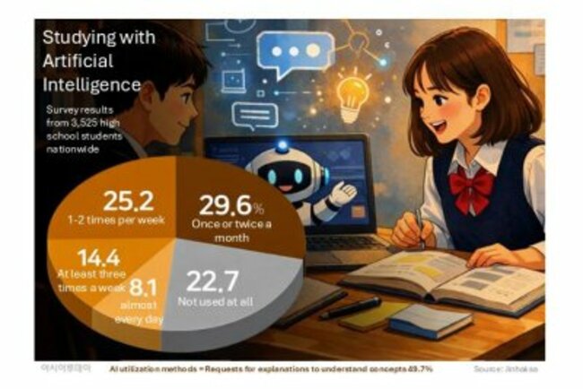 Survey: Nearly half of S. Korean students study with AI