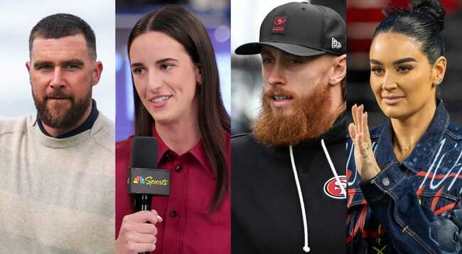 Travis Kelce points finger at Caitlin Clark, George Kittle after losing bets on NCAA men's basketball