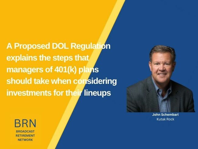 Proposed DOL Regs explains the steps that managers of 401ks should take when considering investments