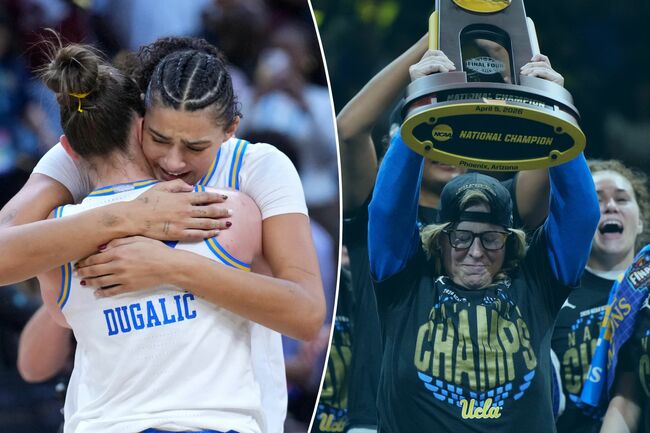 UCLA women celebrate NCAA basketball championship with fans at Pauley Pavilion