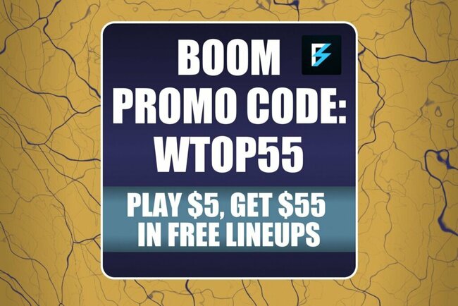 Boom Promo Code WTOP55: Play $5, Get $55 in Lineups for 76ers vs. Celtics, MLB Games