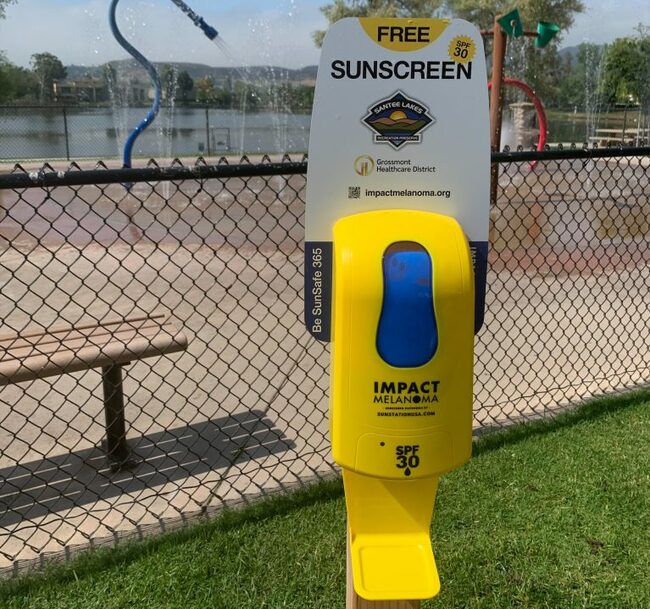 Local lake partners with melanoma organiztion for free sunscreen dispensers