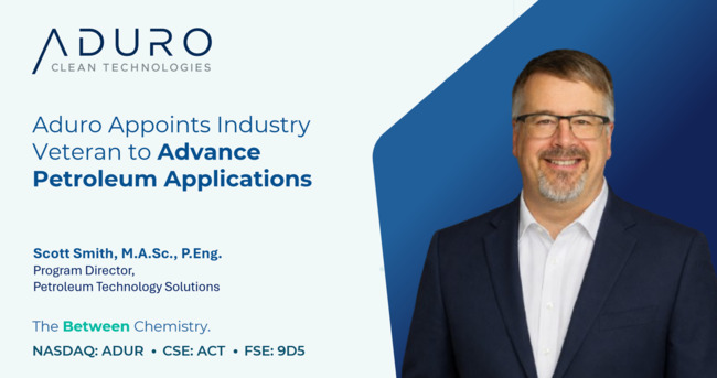 Aduro Appoints Industry Veteran to Advance Petroleum Applications