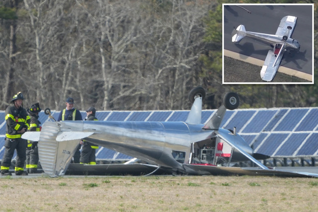 Small plane flips upside down while landing at Cape Cod airport