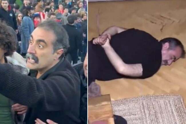 ODTÜ'de Türk bayrağı açan öğrencilere saldıran kişi böyle gözaltına alındı