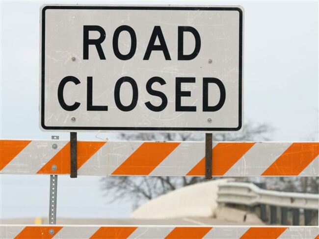 2 streets to close Monday for roadway work