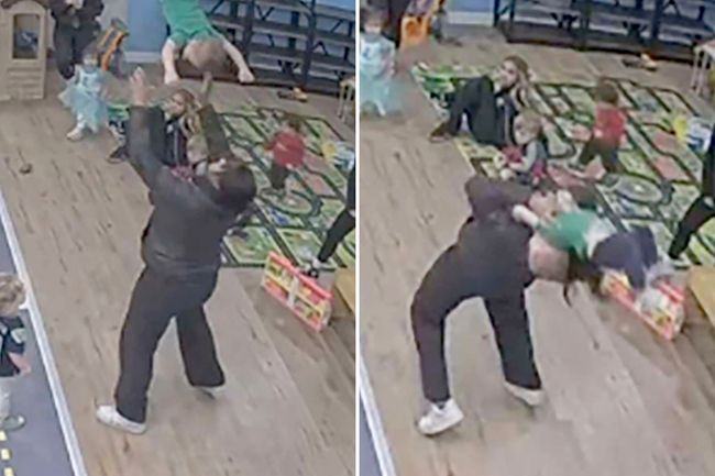 Shocking moment careless daycare worker throws toddler into air — changing his life forever: suit