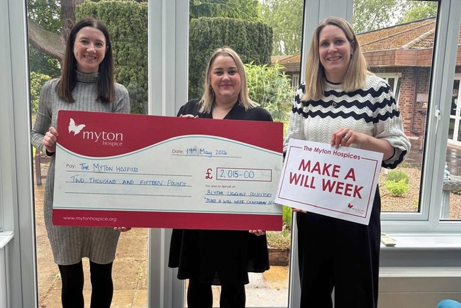 Warwickshire solicitors celebrate raising more than £28,000 to fund vital hospice care