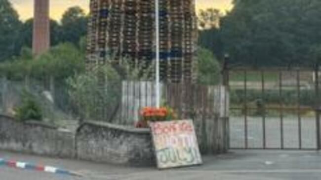 Police asked to act over replica of mosque on top of bonfire