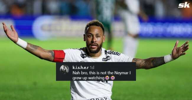 "Not the Neymar I grew up watching" - Fans react as Brazilian star sends air kiss to rival supporter's wife after Copa do Brasil clash