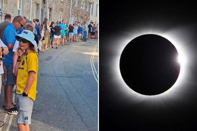 Solar eclipse 2026 live: Experts offer tips to view today’s event as swimmers issued warnings