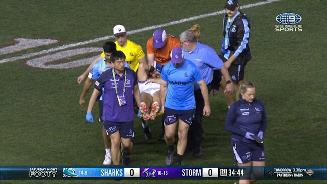 Storm winger leaves on a stretcher before sin bin