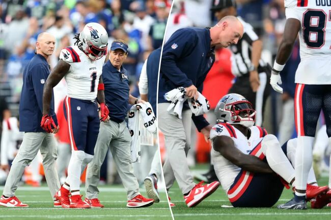 A.J. Brown exits first game with Patriots in injury nightmare