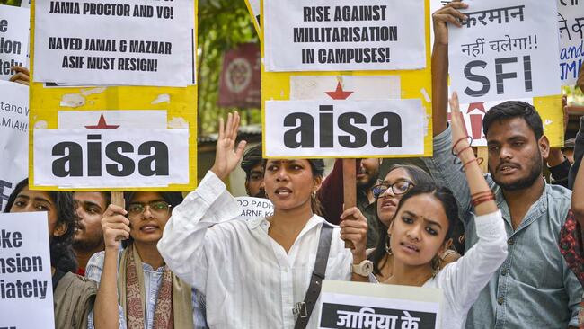 Jamia hostel protest: AISA claims students assaulted, university refutes charge