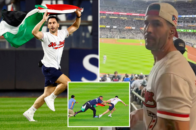 Palestinian flag-waving loon identified after charging onto field at Yankee Stadium on 9/11 anniversary