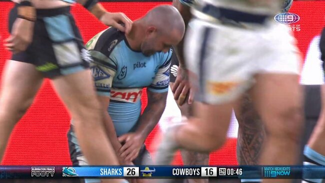 Trindall's last-ditch tackle with busted shoulder