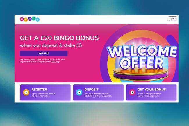 Mecca Bingo Promo Code: Get £20 Bingo Bonus and £10 Club Voucher