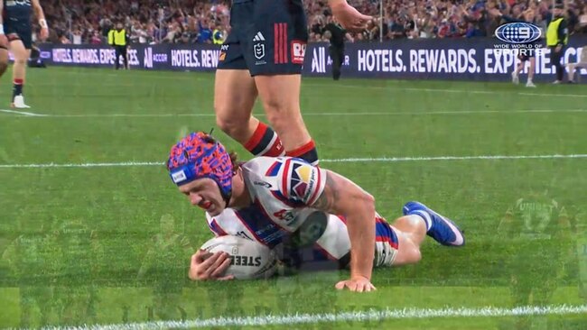 Ponga runs the field to pounce for Knights