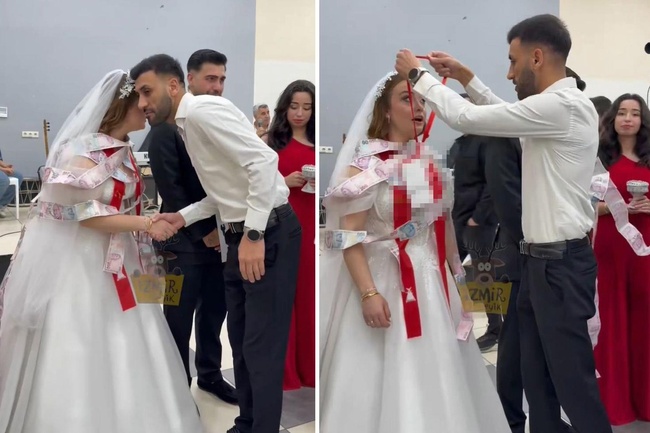 Takılan takıyı gören gelinin ağzı açık kaldı