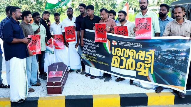 Nattika toll collection resumes amid tight security, protests in Keralam