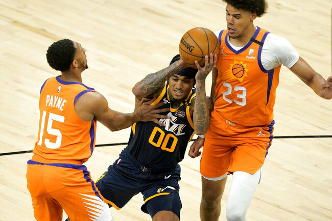 Suns beat Jazz 121-100, now tied for NBA's best record