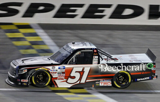 Busch uses 2nd chance to win Truck Series race at Kansas