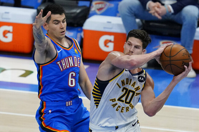 Sabonis has triple-double by half; Pacers top Thunder 152-95