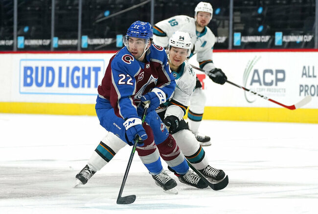 MacKinnon, Rantanen score, Avs beat Sharks, 4-3