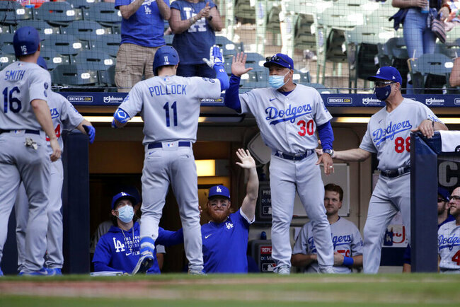 Pollock 8 RBIs, Beaty 7 RBIs, each slam as Dodgers bop Brews